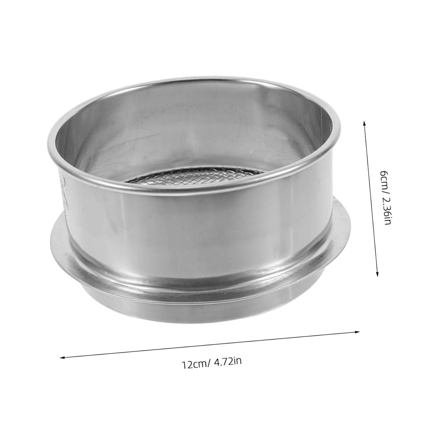 3pcs Powder Separation Sifter Fine Mesh Stainless Steel Sieve for Garden Soil and Lab Testing