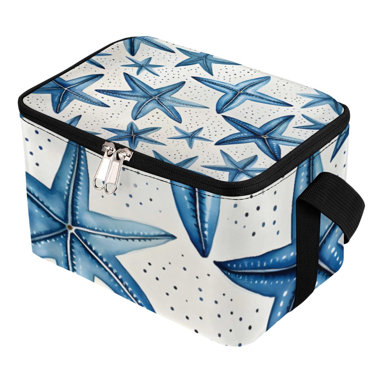 GzLeyigou Lunch Bags for Women Men 9 Cans,Starfish Hot & Cold Food Delivery Bag Insulated Grocery Bag Insulated Lunch Box Ocean Starfish blue Cooler Bag for Office Work Picnic Beach