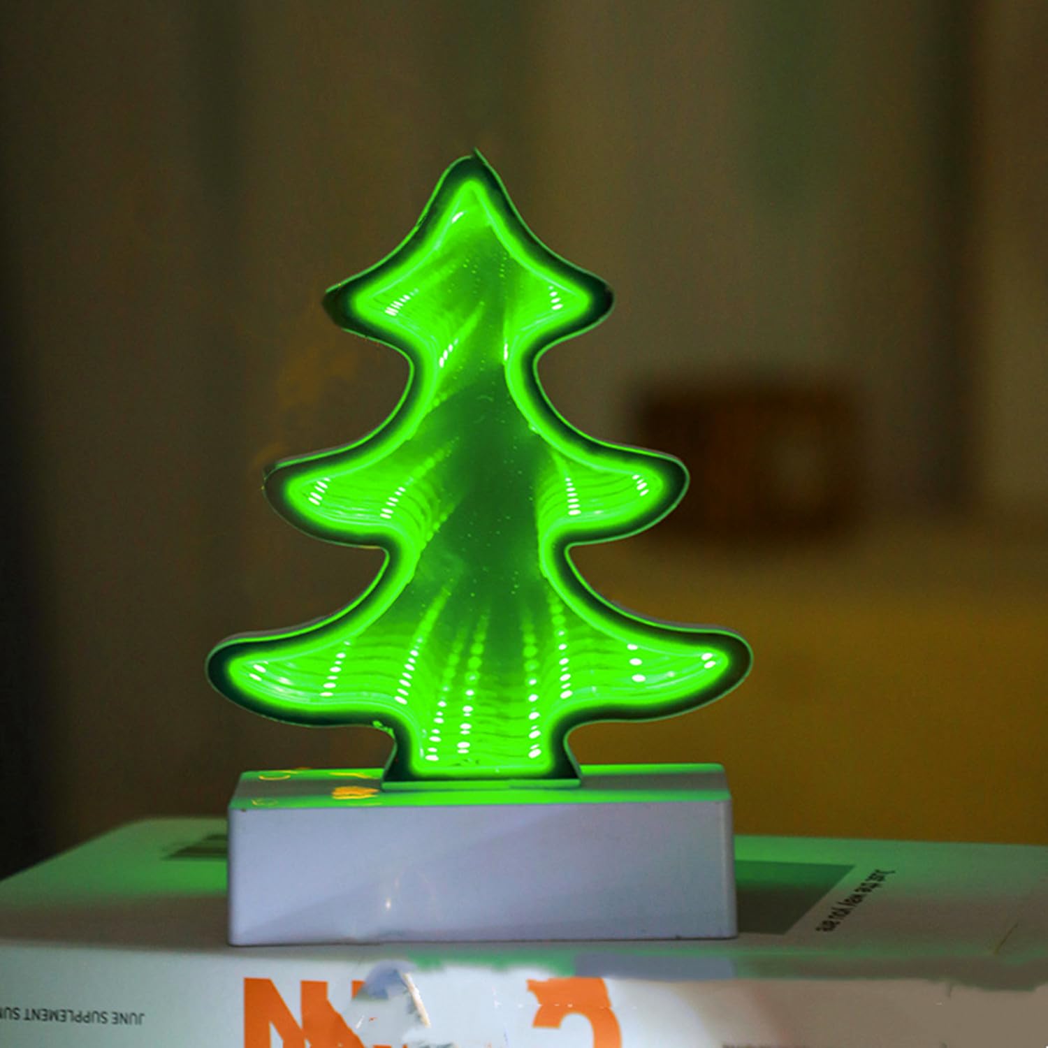 HFHungkeong Christmas Tree Neon Signs LED Light for Tabletop Decor, Battery Powered Neon Christmas Lights for Birthday Party Living Room Kids Xmas Indoor Room Decoration — image 1