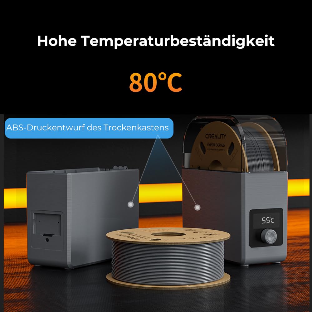 Creality Zestaw filamentu Hyper-ABS, 4 kg, filament do drukarki 3D, ABS, do szybkiego druku do 350 mm/s, wysoka odporność na uderzenia, bez tworzenia się nici lub zapychania (2 x czarny + 2 × szary)