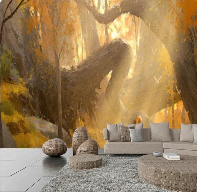 Papier peint 3D arbres bois décoration murale haut de gamme salon