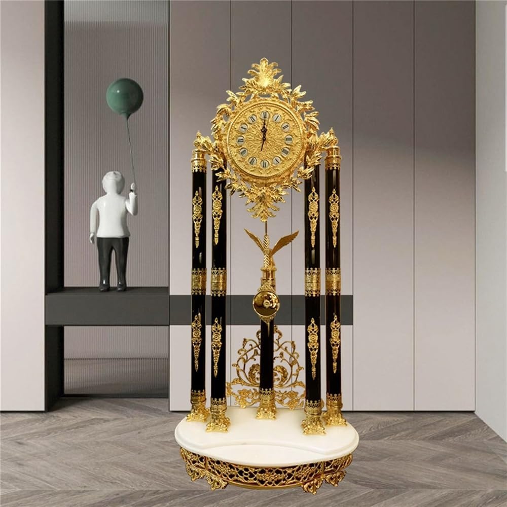 Grandfather Clock European Style Luxury Vintage Elegant Design Golden Floor Clock Retron High Grandfather Standing Grandfather Alarm