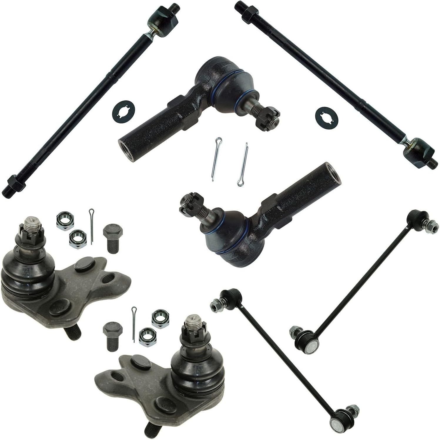 Front Steering and Suspension Kit Tie Rods Ball Joints Sway Bar Links Compatible with 2009-2019 Toyota Corolla US Built 2019 Sedan 2009-2013 Matrix Base