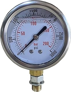 Hydraulic Pressure Gauge 3000psi 2 1/2