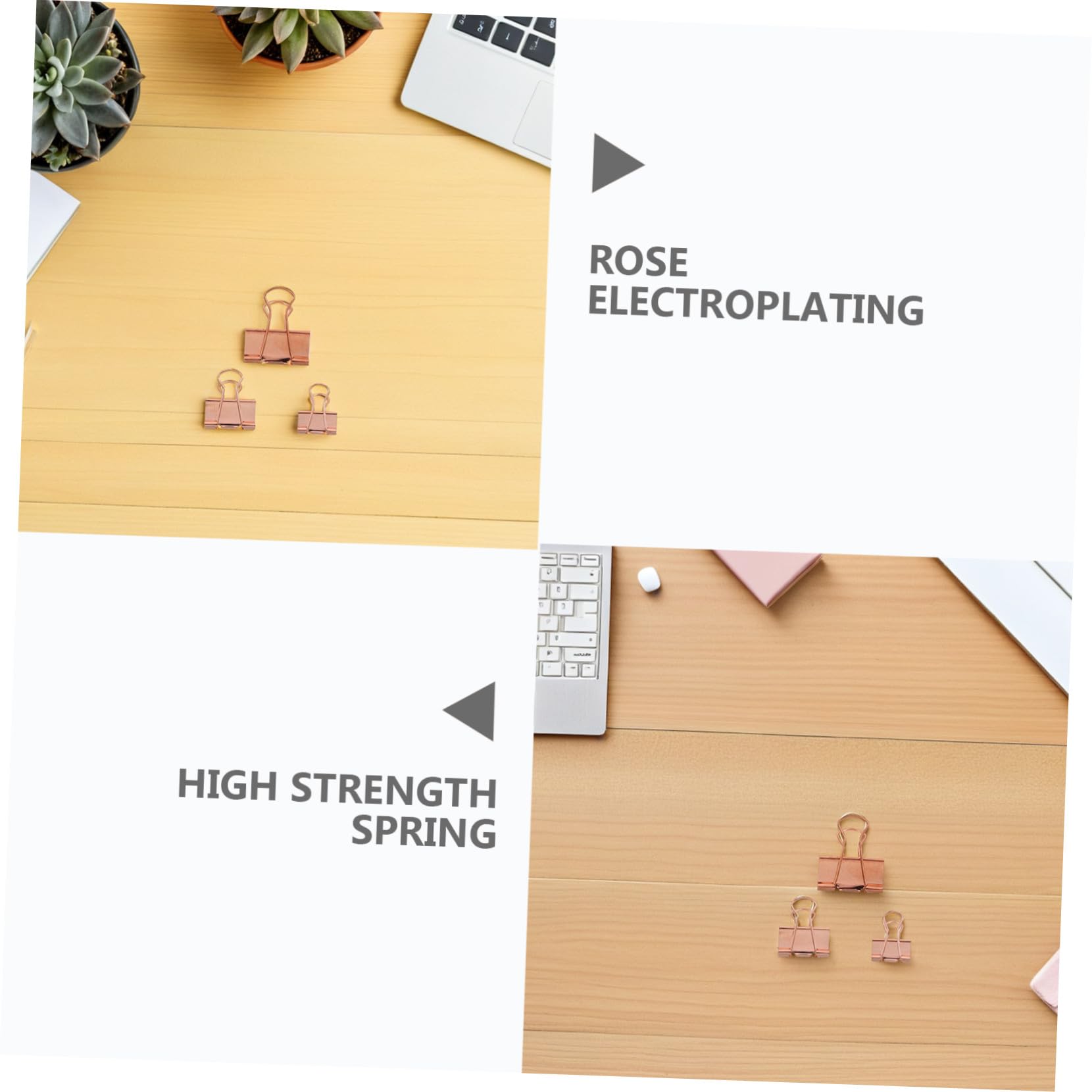112 Piezas clips de metal pinzas papeleria Clips de carpeta de metal Rose Gold