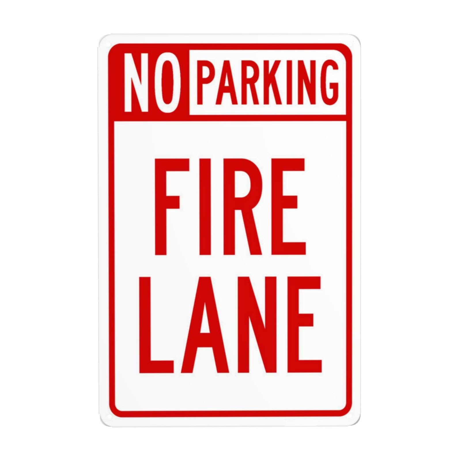 SMAZDFXX No Parking Fire Lane Metal Warning Signs, Cautions Security Tin Sign, Safety Posted Signs for Street Business Wall Decor 5.5"x8"
