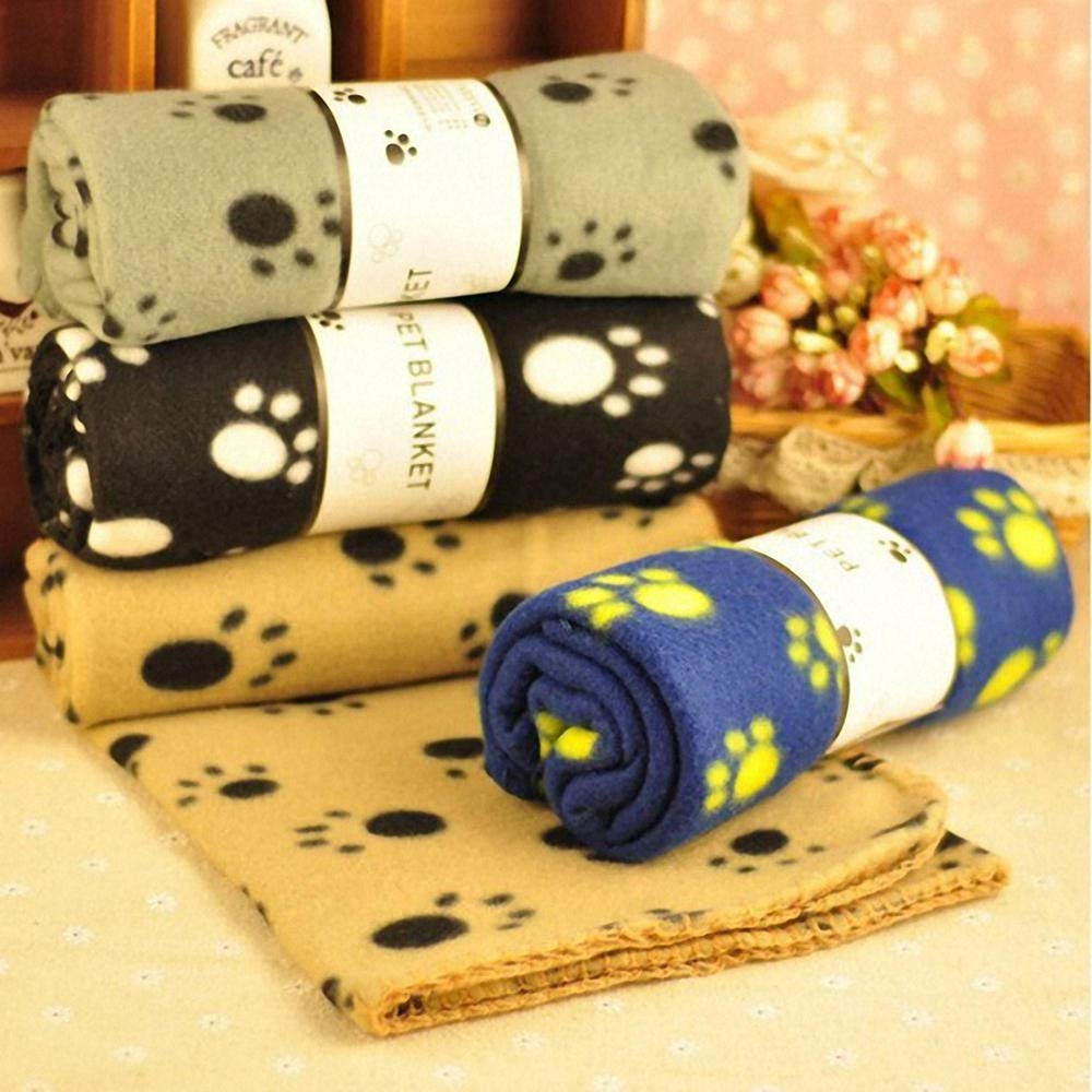 Coperta per Gatti 60X70cm Coperta per Animali Domestici Tappetino Rosso Morbido Caldo Pile Paw Print Design Pet Mat Letto Divano Pet Fodere per Cuscini Asciugamano 5Pz