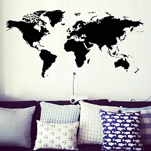 GADGETS WRAP Wall Decal Vinyl Sticker World Map Atlas for Office Home Wall Decoration