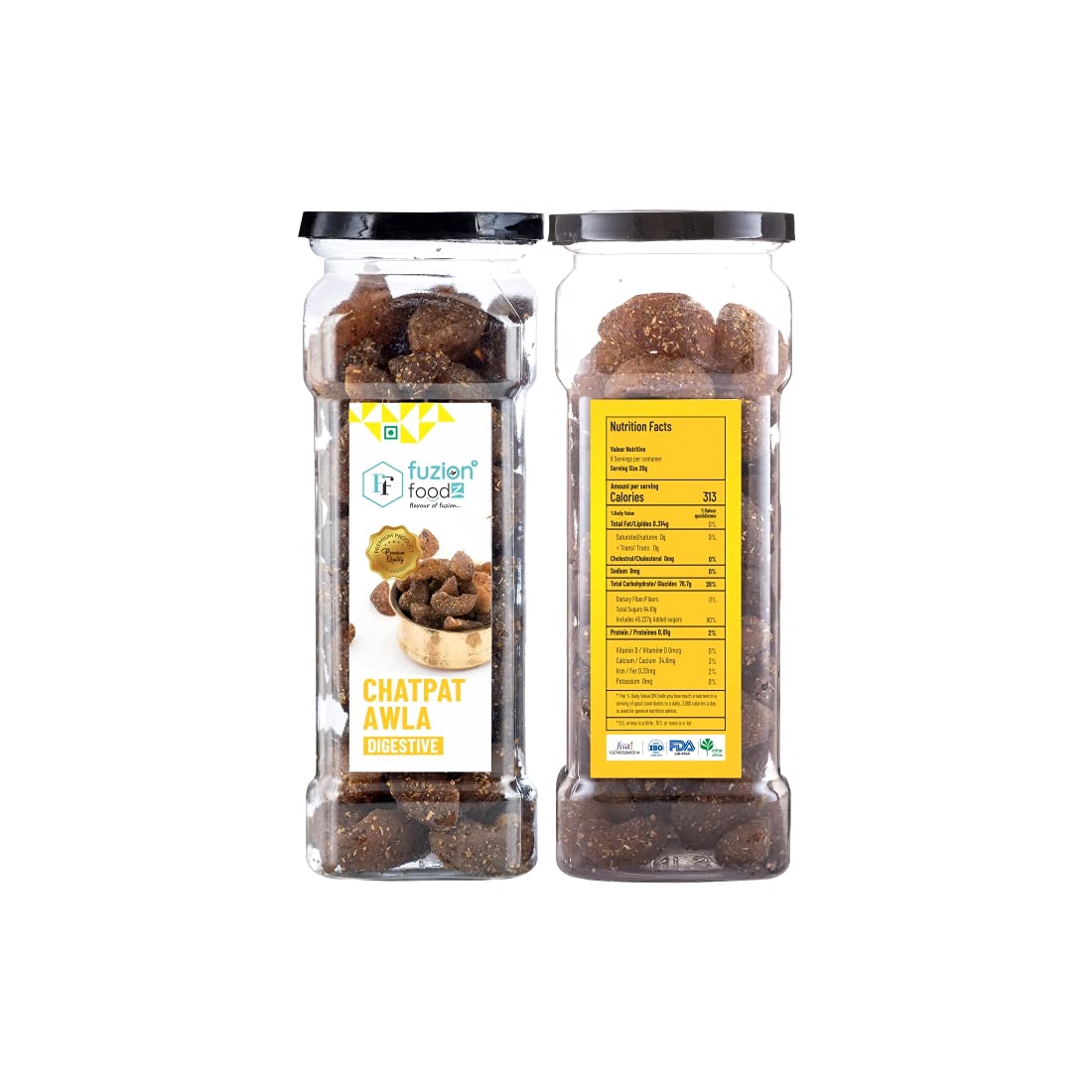 Dried Chatpata Awla Candy - (140g Each X Pack of 2) Rich in Dietary Fibres, Vitamin C & Healthy Digestion, Amla Candy Tangy & Sweet Flavour, Awala Mouth Freshner Mukhwas, 280 gram