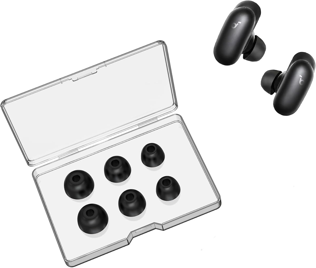 Memory Foam Ear Tips with Dust Mesh for Anker Soundcore Liberty 5 Pro/Liberty 5 Pro Max, Anti-Slip Replacement Ear Tip, No Silicone Pain, 3 Pairs (SML)