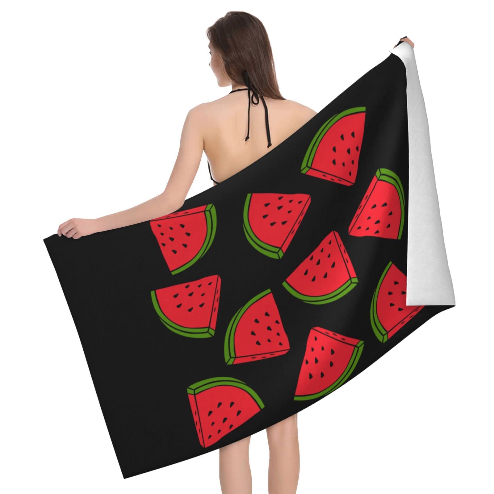 Lawenp Watermelon Bath Towel Beach Towel Popular Durable Stylishffy Touch Highly Absorbent Quick Dry Polyester 32" X 52" Also As A Gift