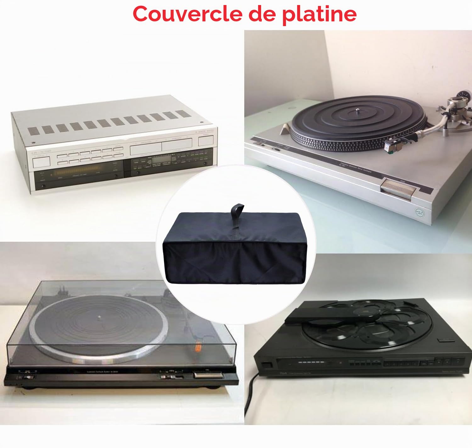 Housse anti-poussière pour tourne-disque vinyle - Étanche et résistante aux rayures - Compatible avec Technics SL-Q300/SL-B250/SL-B260/SL-BD20/SL-BD27/SL-BD35/SLD-20/SL-PC11/SL1200/SL1210 Pioneer PLX