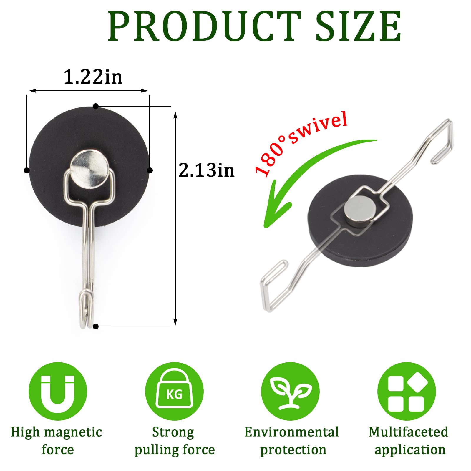 DUGUJIUJIAN 1.22' Inch Rubber Coated Magnetic Hooks for Hanging