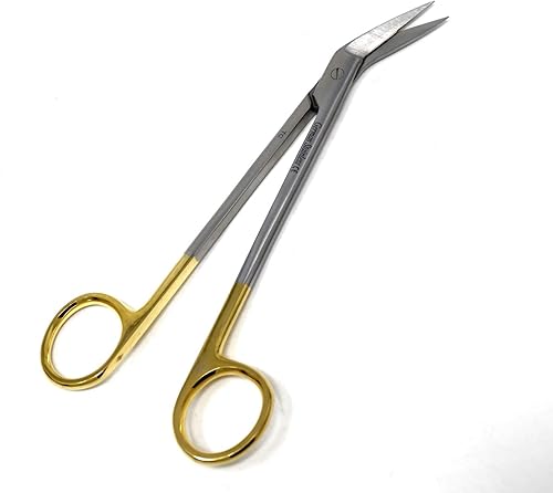 Miniatura 5 de Tijeras de goma de iris TC Kelly Supercut con una hoja dentada e inserciones de carburo de tungsteno, acero inoxidable (4.5 pulgadas curvas)