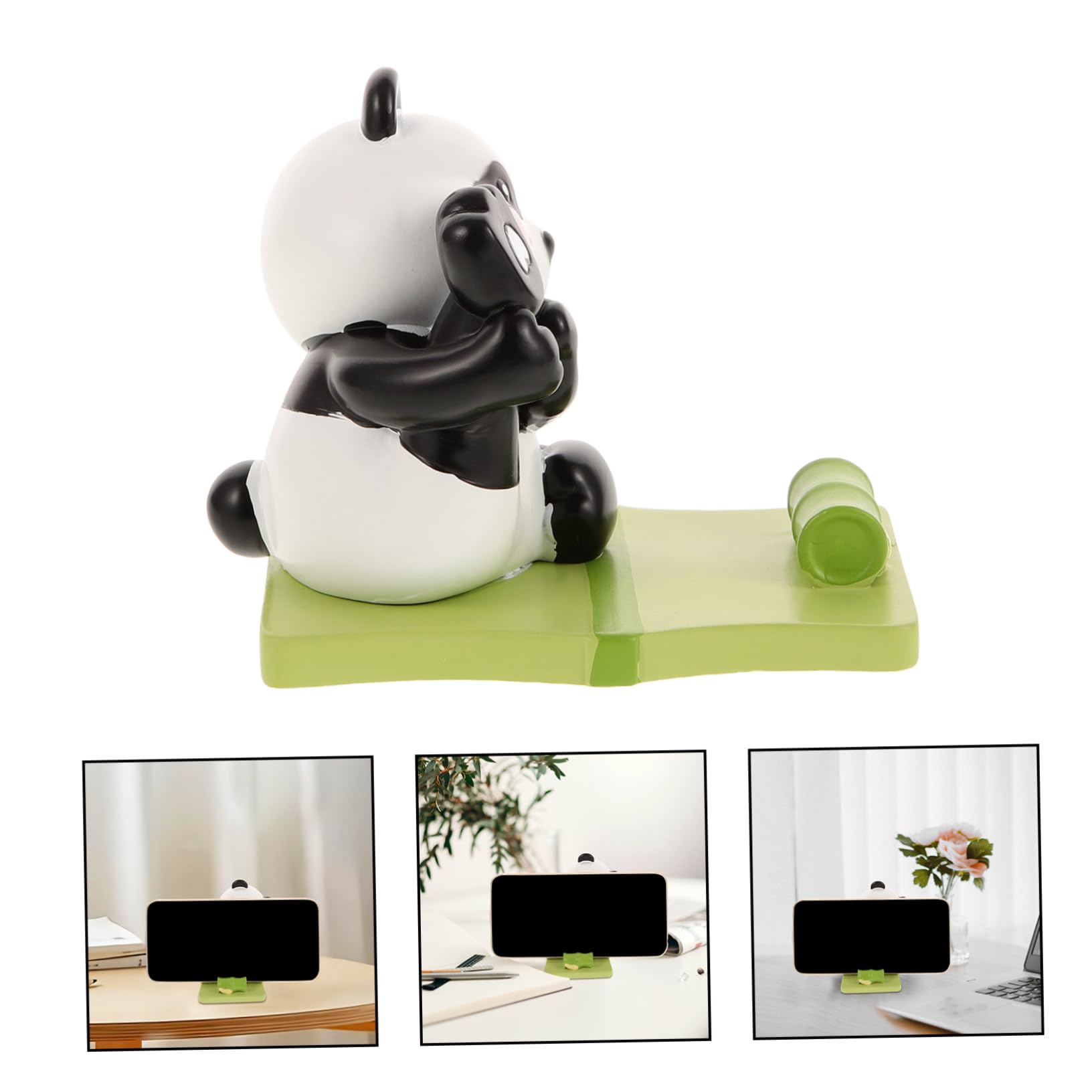 UKCOCO 5pezzi Supporto Per Telefono Panda Carino Porta Cellulare Da Scrivania Resina Design Compatto e Adorabile Per Decorazione Desktop Accessorio Pratico e Resistente Ottimo Per Uso