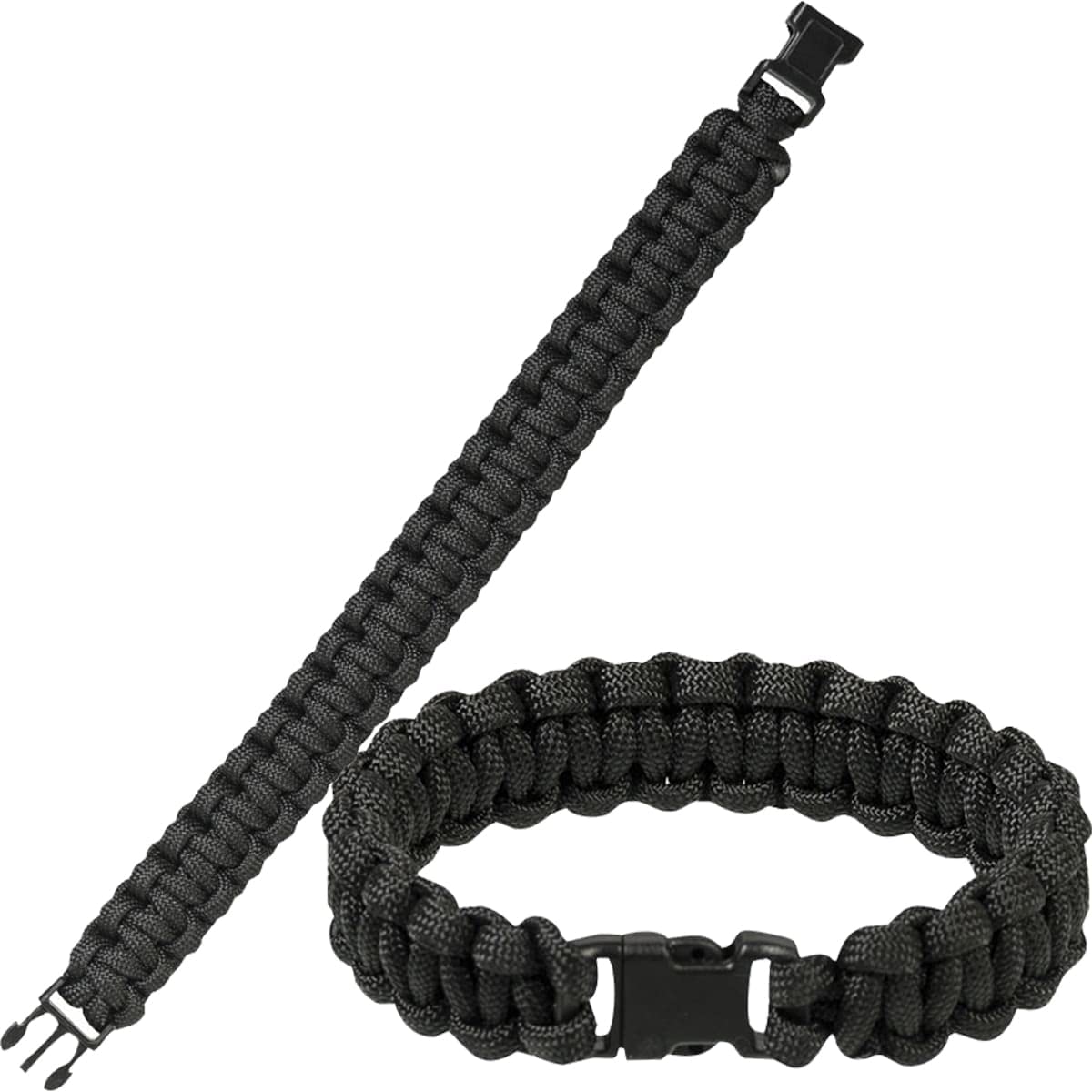 Mil-Tec Paracord Muñequera 15mm Negro