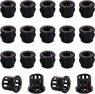 Fielect 100Pcs Cable Hose Snap Bushing Grommet 10mm Mounted Dia Locking Snap Bushing Grommet, SK-10 Black