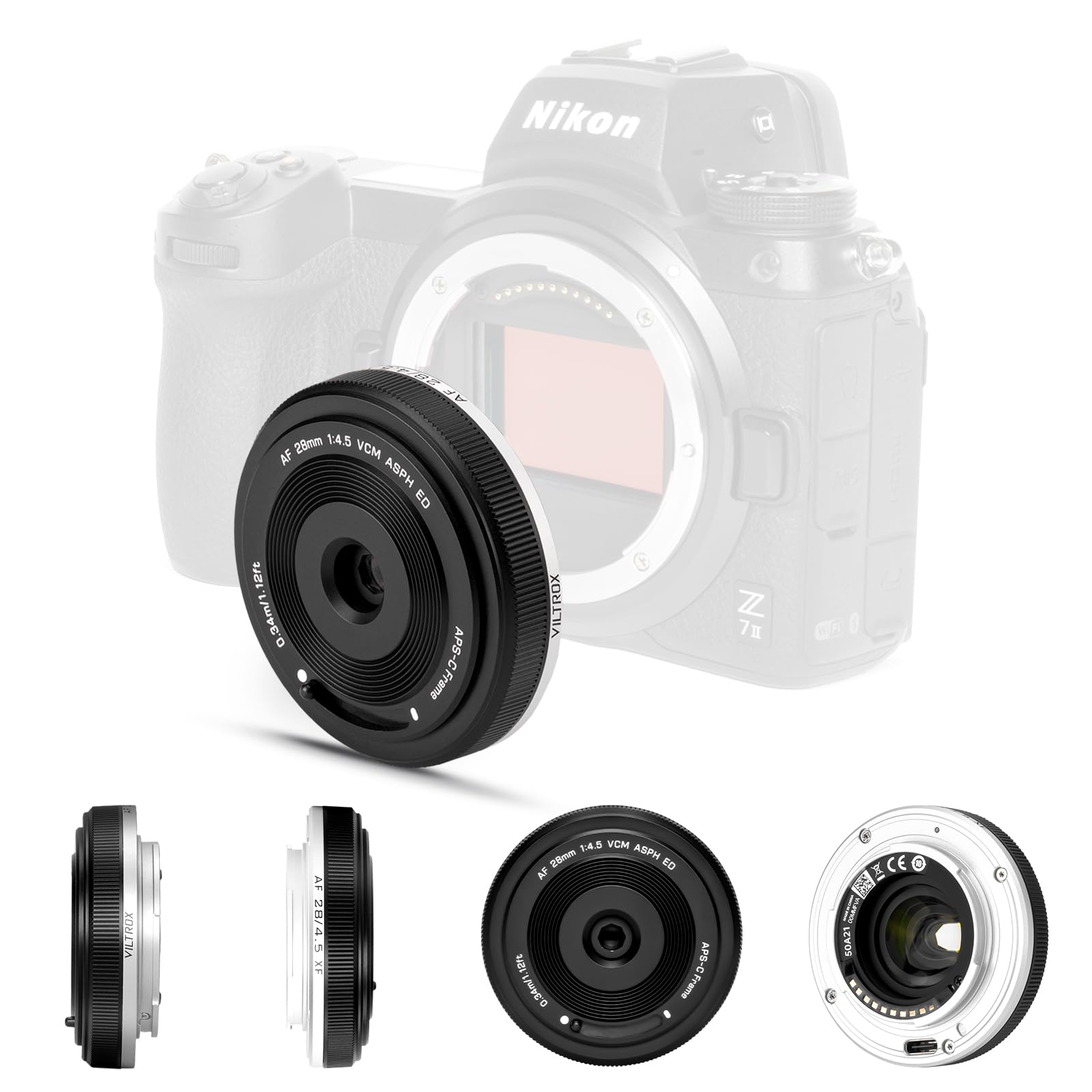 Viltrox 28mm f/4.5 AF Pancake Lens for Nikon Z | Full Frame Wide Angle Prime | Auto Focus for Z5, Z6, Z7, Z8, Z9, ZF, Z50, ZFC, Z30 | Z-Mount
