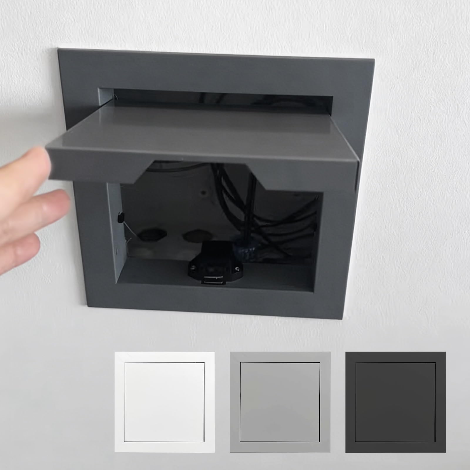 WEKONUMEX Inspection Hatch Revision Door, Aluminum Alloy Push-To-Open Attic Access Hatch, Multicolor, Multi-Size For Wall Ceiling(Noir,6x6in(15x15cm))