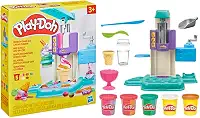 Play-Doh Massinha de Modelar Infantil, Sorveteria Colorida - Conjunto de massinha com acessórios e 5 potes, presente de Natal para crianças acima de 3 anos