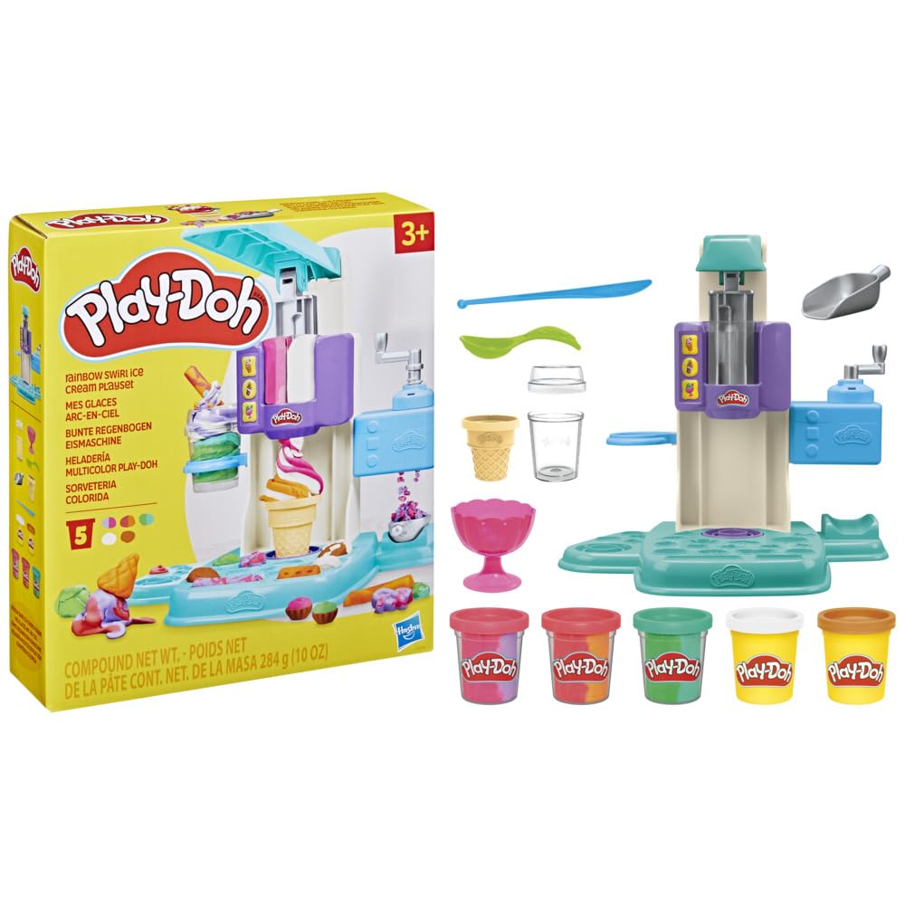 Play-Doh Conjunto de Massinha Sorveteria Colorida, kit com 5 potes de ...