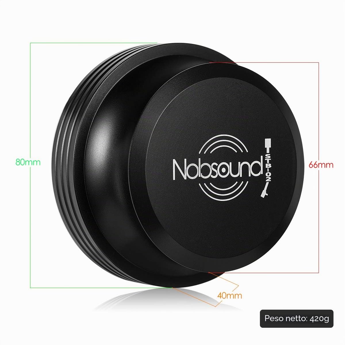 Nobsound LP Vinyl Turntable Disc Stabilizer Record Weight Metal Matte Black - Sospensione del pannello sonoro nero (nero)