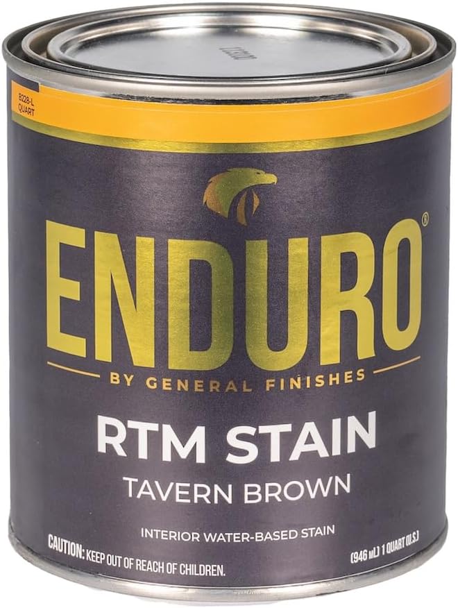 General Finishes Enduro RTM Water Based Wood Stain, 1 Quart, Tavern Brown
