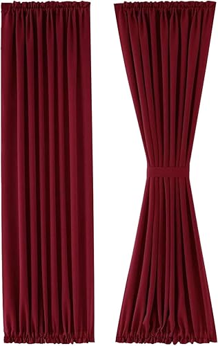 Miniatura 132 de DWCN Cortinas para puerta francesa: cortina térmica con bolsillo para barra para puertas con ventana de cristal, puertas de cocina y patio