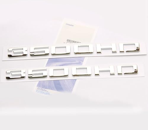 Miniatura 10 de Yoaoo 2 placas de identificación originales de color negro 3500 HD 3500 HD, emblemas de aleación para GM Silverado Sierra brillante 2 piezas