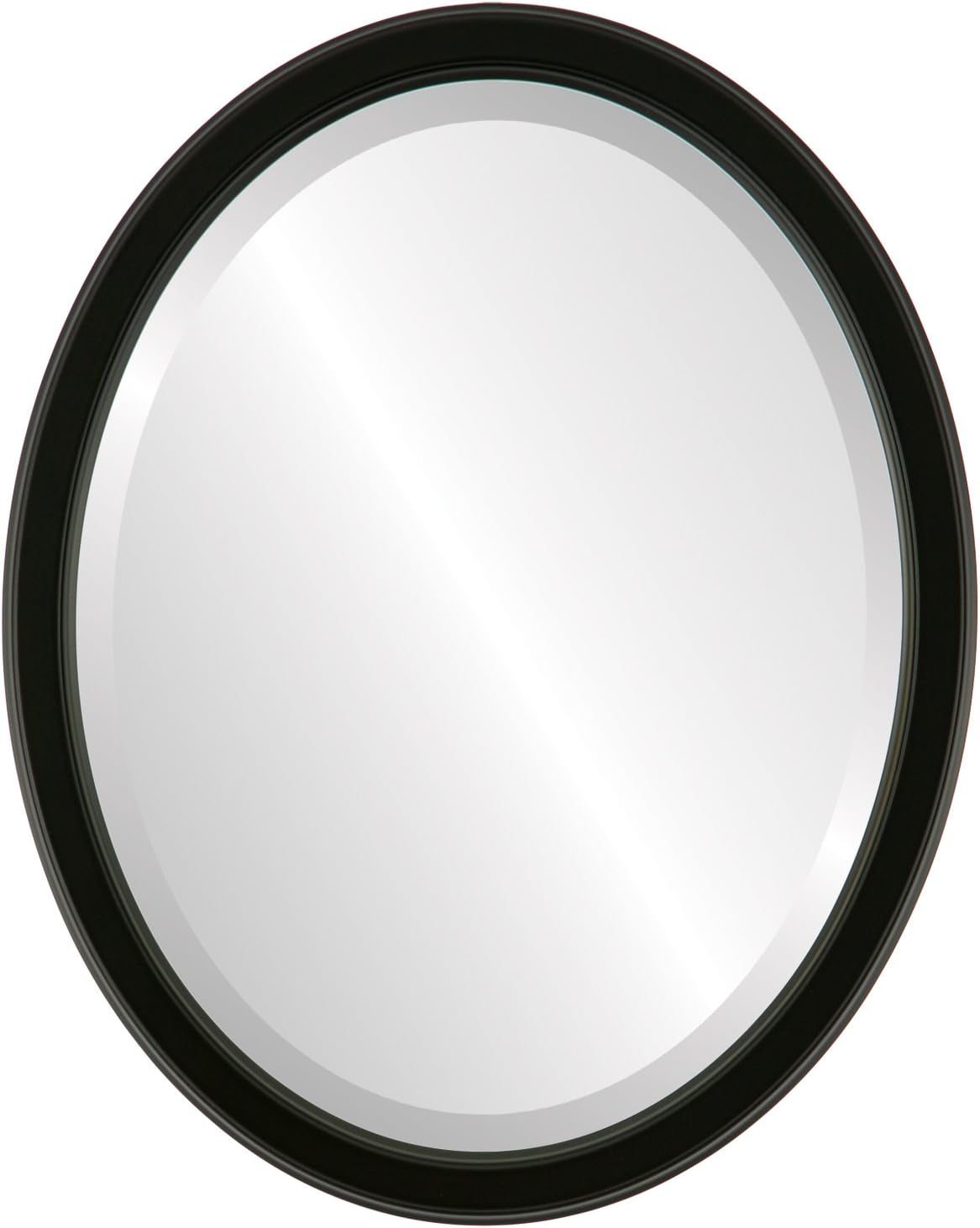 OVALCREST Oval Beveled Wall Mirror for Home Decor - Toronto Style - Matte Black - 26" x 22"