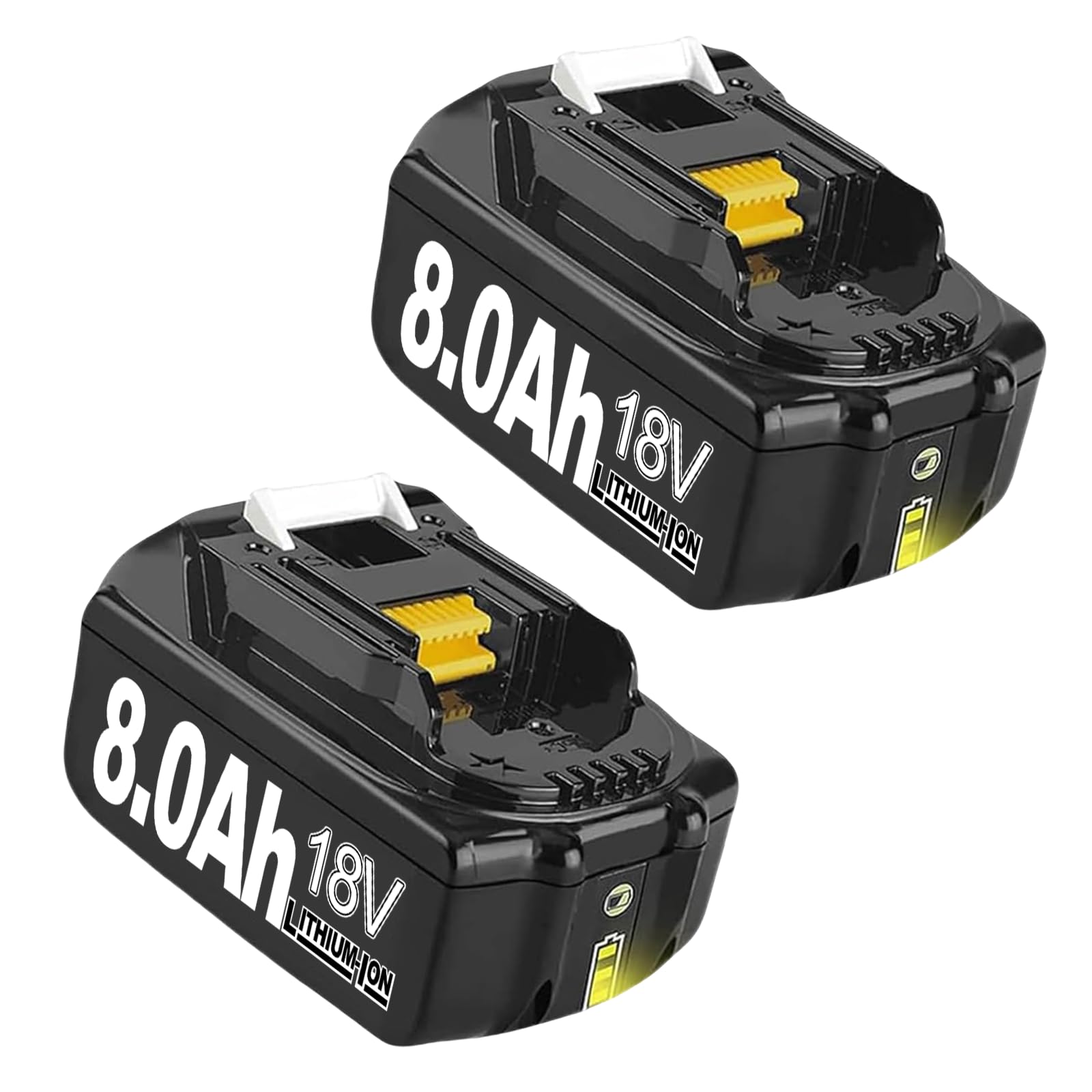 2Pack 8.0Ah 18V BL1860 Replacemnet for Makita Battery Compatible with Makita 18V Battery BL1860 BL1860B BL1850 BL1840 BL1830 DC18RA DC18RC DC18RD (2PCS)