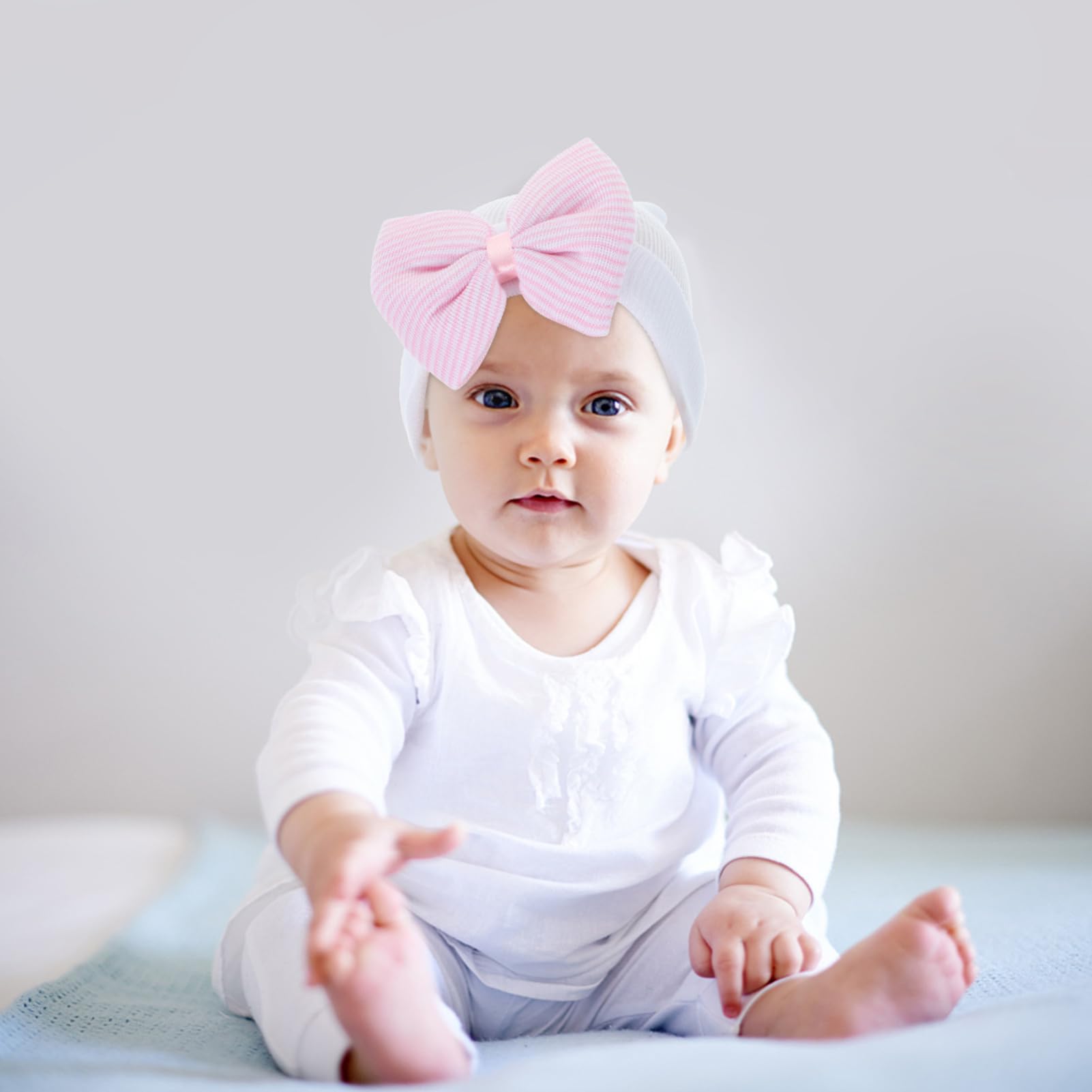 Babyzubehör Für Neugeborene Tapsen Für Babys Babyschleifen -bademütze Babyhandschuhe Mütze Kind Kleinkind Kinderhüte Windeln Mädchen Hüte Kappe Zeug Garn 3st