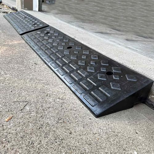 Rampa portátil de caucho para bordillos - Rampa para vehículos, camiones, motocicletas y sillas de ruedas con altura de elevación de 13 cm miniatura 5