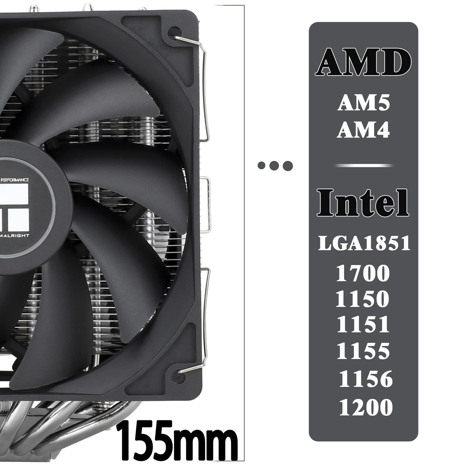 TR-Thermalright Peerless Assassin 120 SE CPU Air Cooler, Dual Tower e ventola con 6 tubi di calore, ventola PWM TL-C12C da 120 mm con 1550 giri/min, per AM5/AM4, Intel lga1851/1700/1150/1151/1200