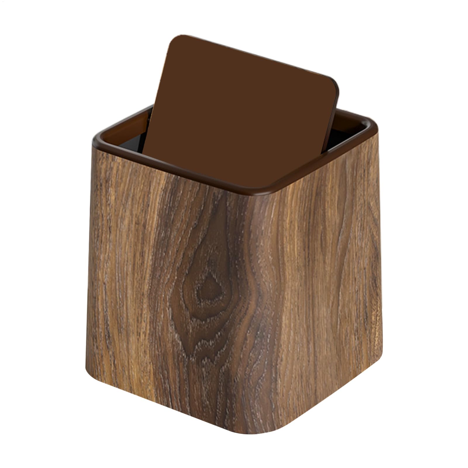 Papelera De Escritorio - Contenedor Compacto Para Mesa - Cubo de Basura Retro con Tapa Ahorra Espacio para Habitación Infantil Cocina Residencia Universitaria