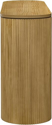 Miniatura 186 de Mesa consola contemporánea con parte superior de madera de hormigón de inspiración industrial, armario de almacenamiento de acento para sala de Gris