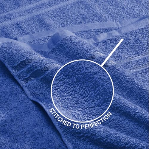 Image of Welspun Arlo 100% Cotton Bath Towel | Towels for Bath Large Size | Soft & Highly Absorbent Cotton Bath Towel | Quick Dry Bathing Towel for Men & Women | 70 x 137 cm | Navy Blue