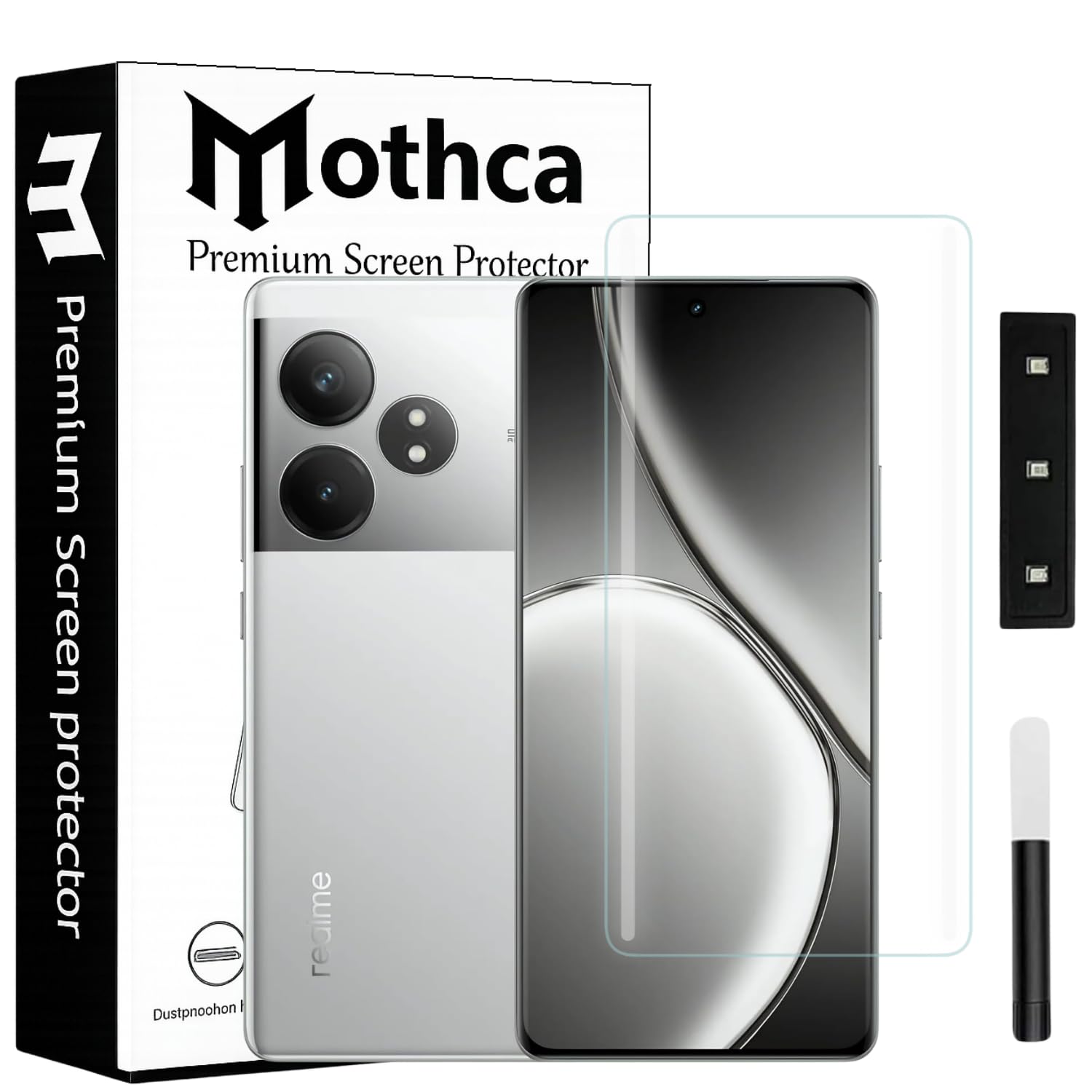 Mothca Premium Curved UV Tempered Glass Screen Protector for Realme GT 6 / GT 6T | HD Clear | Full Screen Coverage (Pack of 1)-picture-31