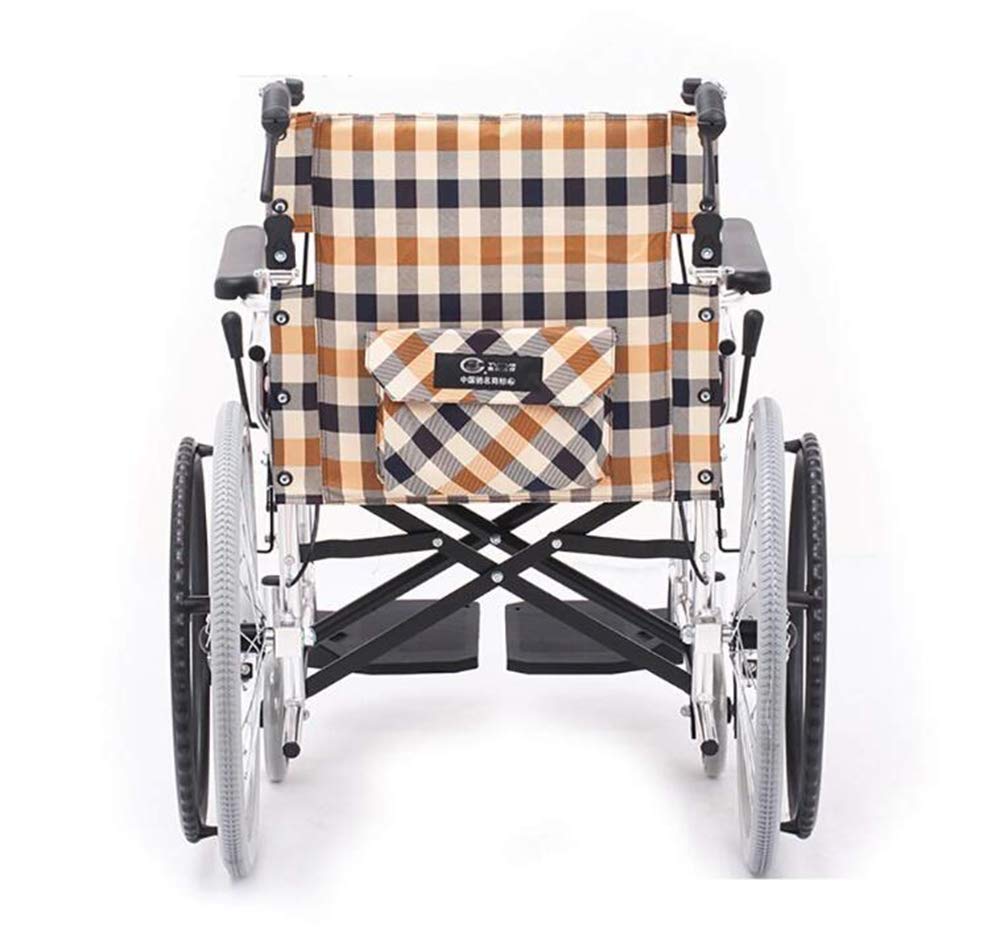 Prácticas sillas de ruedas con frenos traseros, livianas y antideslizantes, plegables para discapacitados, ruedas grandes, silla de ruedas manual, portátil, plegable, ultraligera, silla de transporte