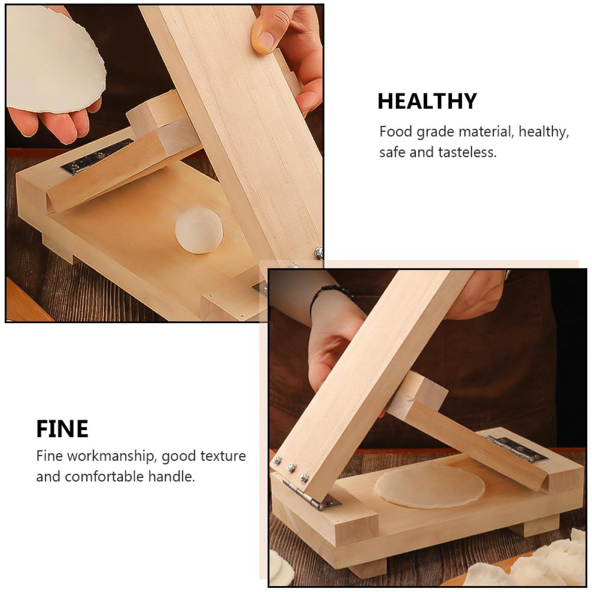 Cabilock Molde De Prensado De Prensa De Masa De Madera Para Hacer Albóndigas Herramienta Para Prensar Masa Máquina Para Hacer Dumplings Utensilio De Cocina Cocina