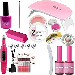 Kit Unhas De Gel Acrigel Alongamento Facil Cabine Completo