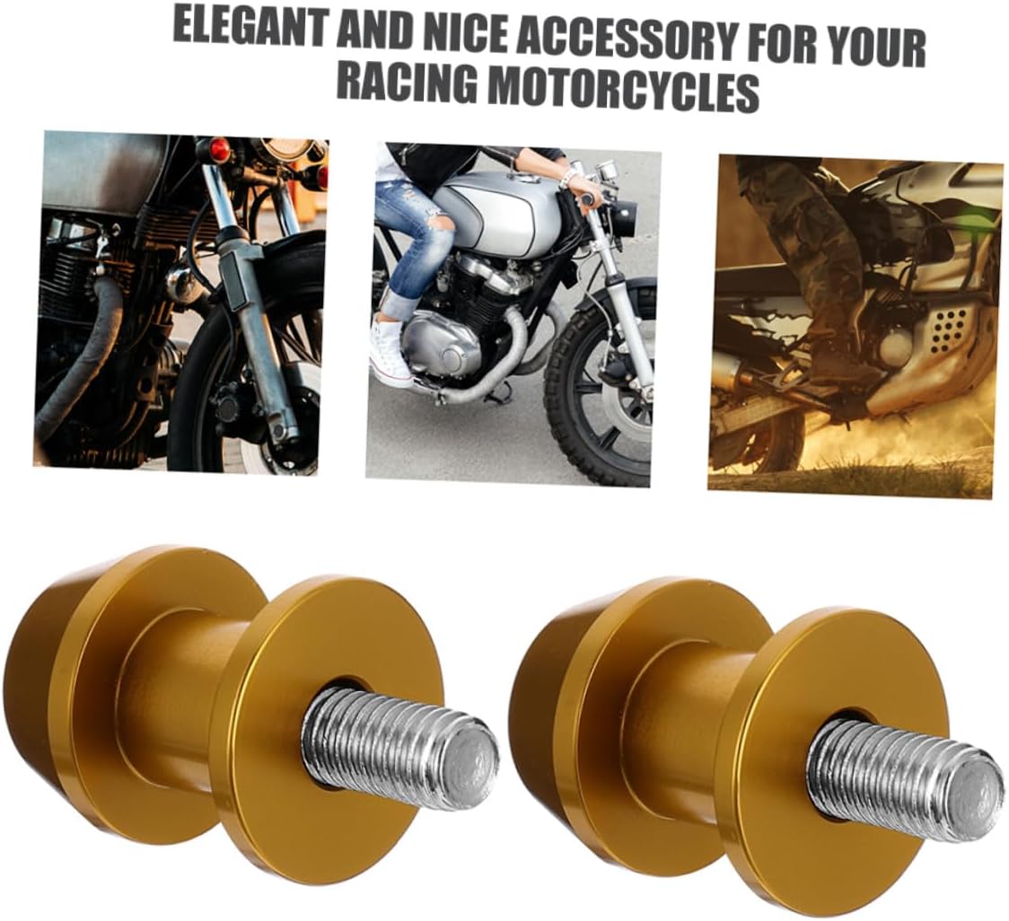 BETOOKY Motorcycle Swing Arm Spools Cnc 8mm Gold Rear Swingarm Sliders Stand Screws 4pcs Universal Replacement Swingarm Bobbins for Performance Motorcycle Maintenance