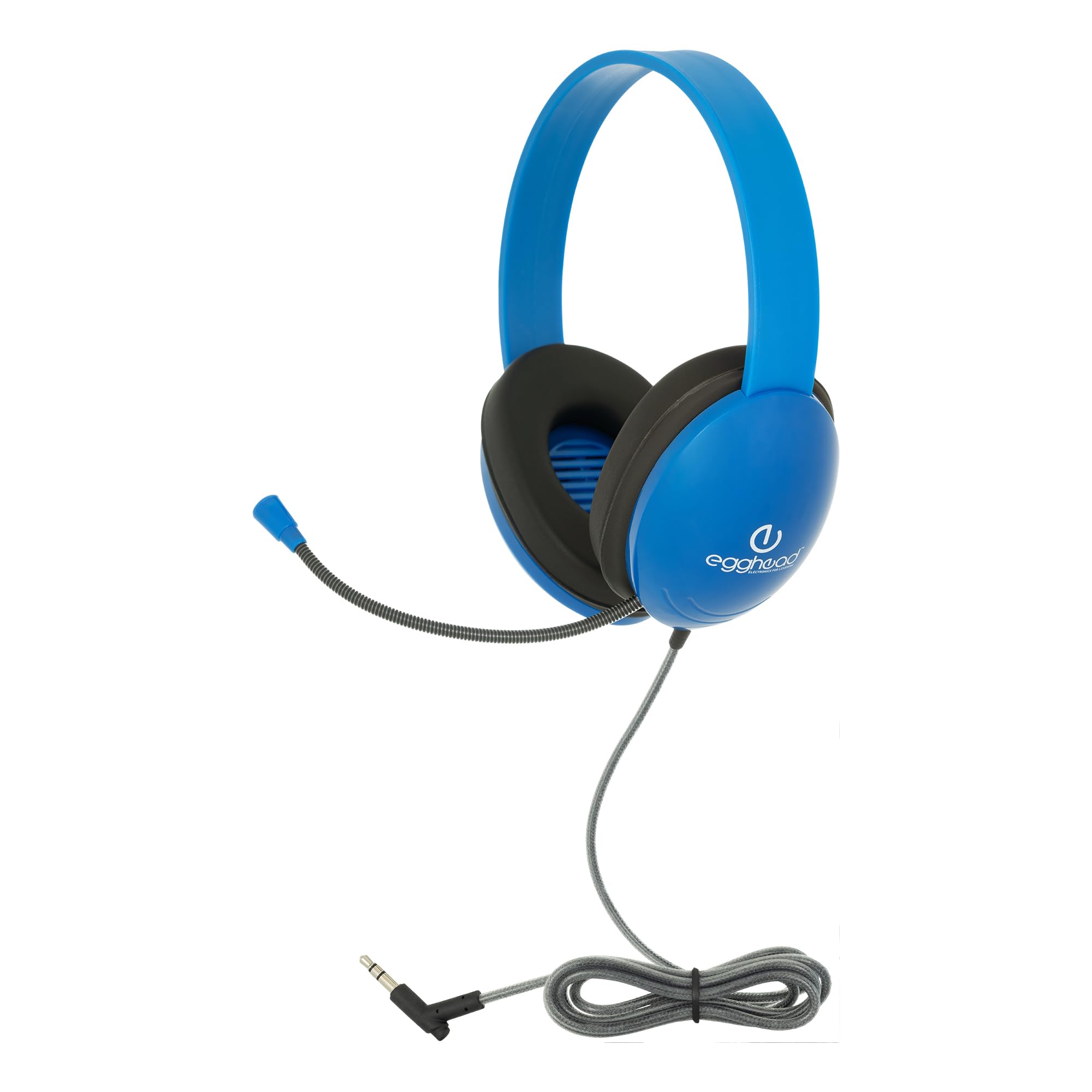 Egghead® Kids Heavy Duty Headset with Steel Reinforced Gooseneck Microphone, Chew-Resistant Tri-Shield Cord, Padded Ear Cushions, and Adjustable Headband