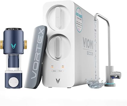 VIOMI 600GPD RO Water Filtration System and 40 Micron Spin Down Sediment Filter Bundle, Whole House Water Filtration System for City Water