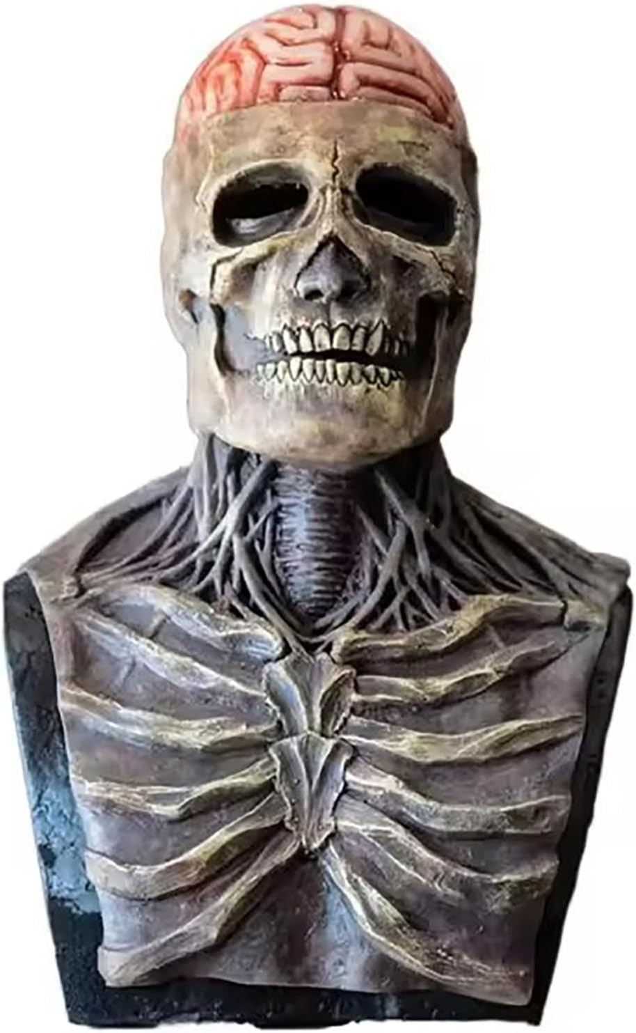 Halloween Skull Mask, Scary Full Head Skeleton With Moving Jaw, Latex Horror