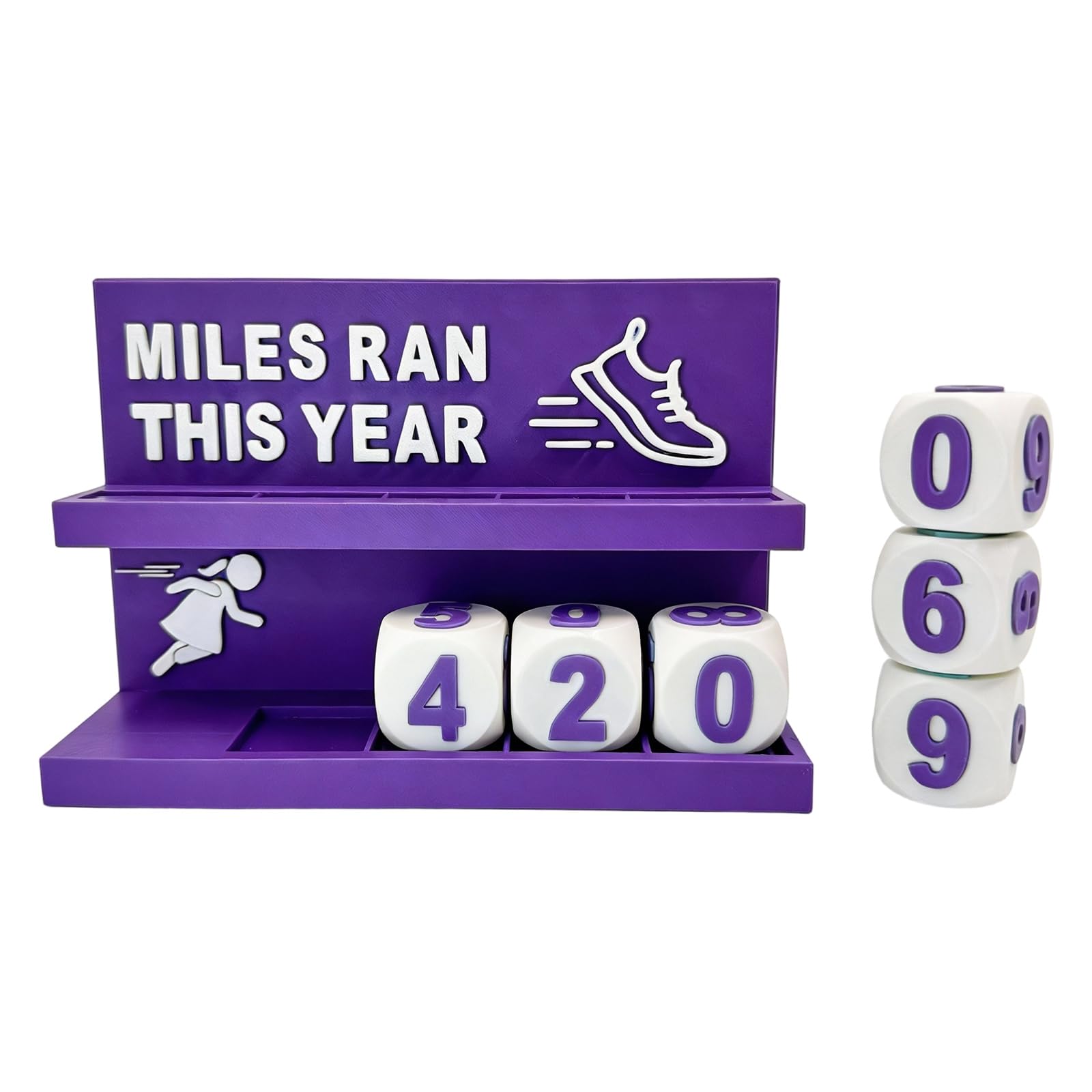 Shurhome Mileage Counter for Fitness Enthusiasts 3D Printed Design Visual Progress Tracking Running Pedometer Goal Setter Running Mileage Counter