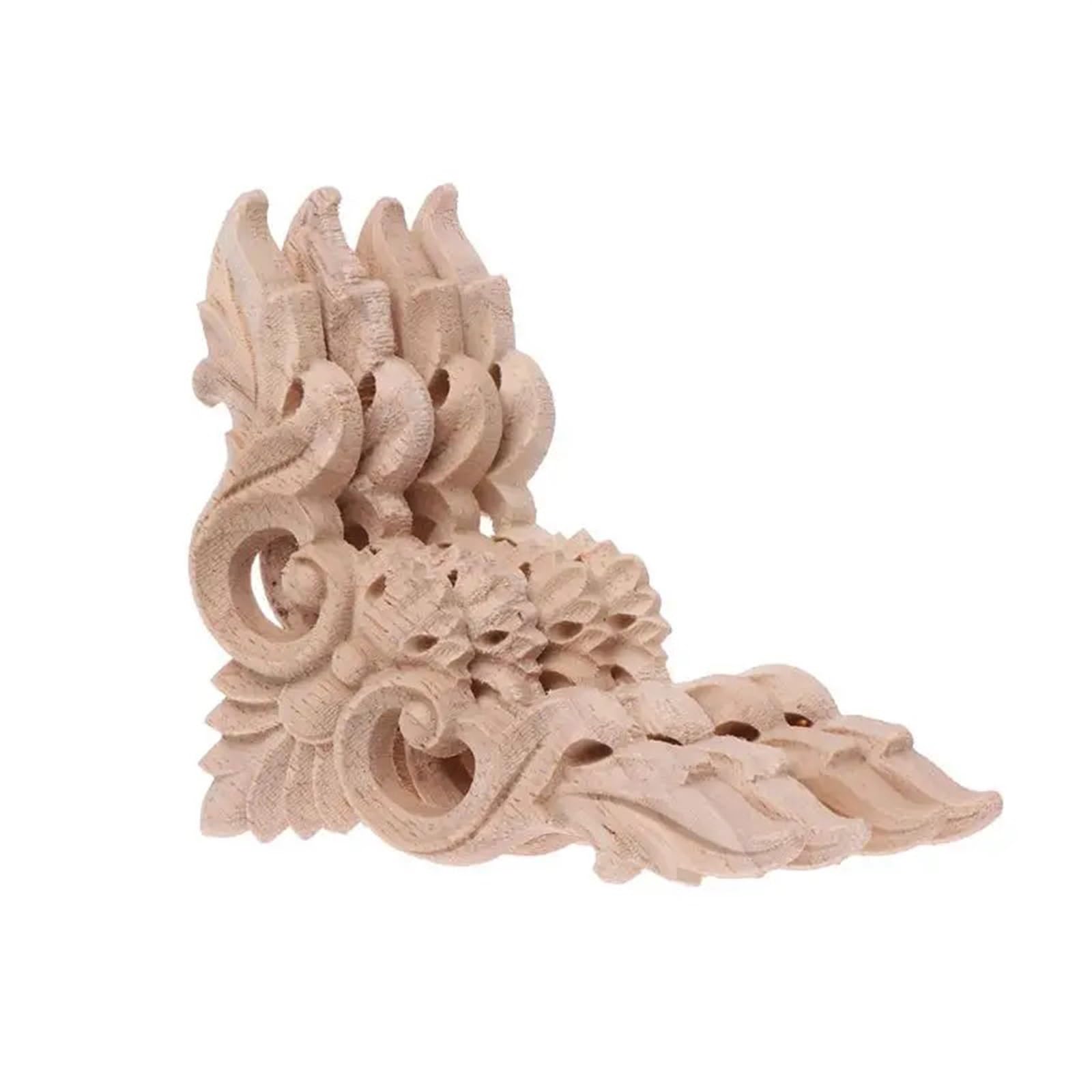Apliques de madera tallada flor onlay esquinas para manualidades y decoración de muebles