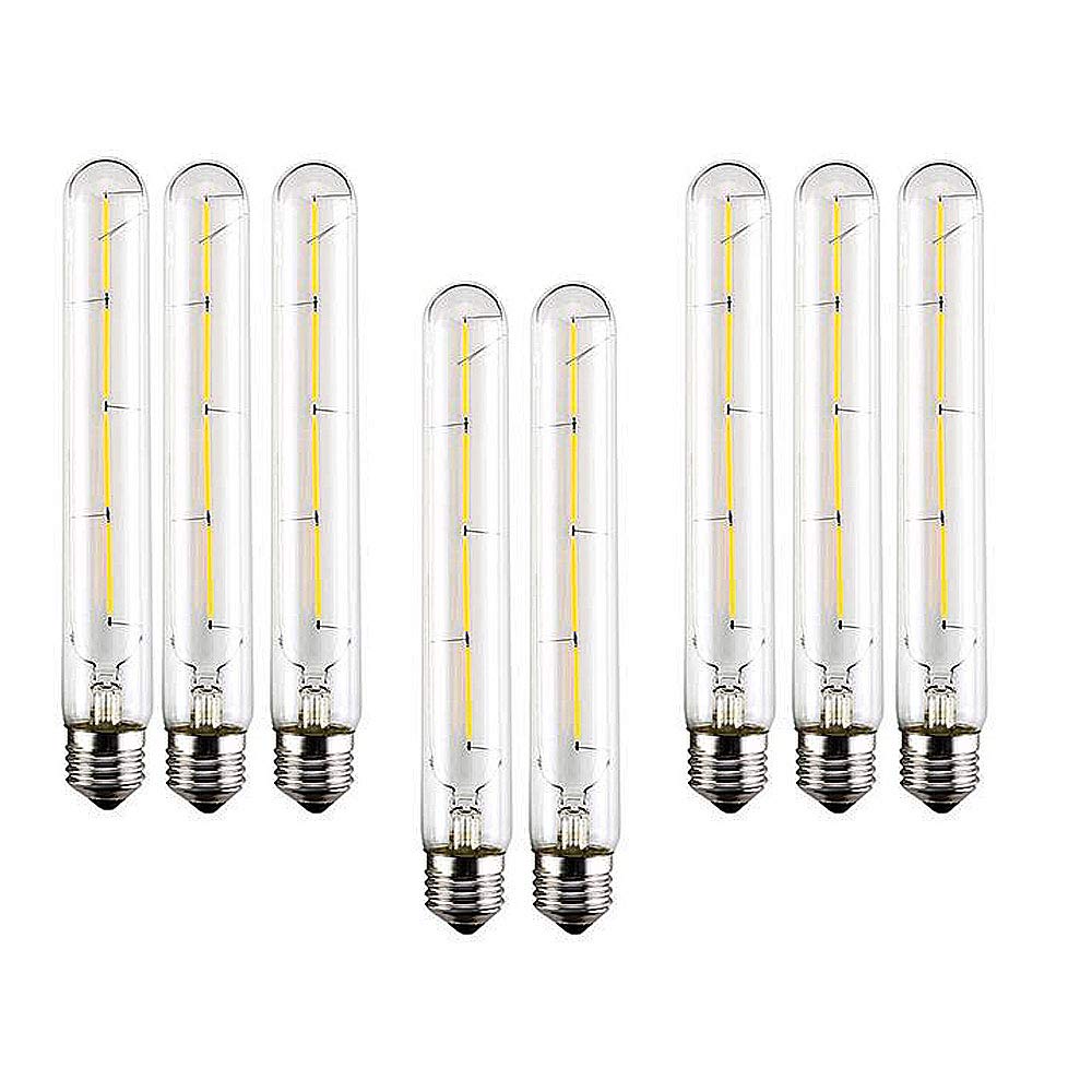 T30 Ampoule LED en Verre Transparent à Long Tube Edison Ampoules à Tube Décoratif Vintage E27 4W(Remplacer L'ampoule Halogène 40W) Ampoules à Filament T30 LED Blanc Chaud 2700K(225mm) 8Paquets