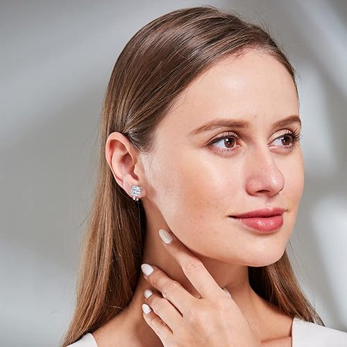 Yoqucol AES054 2 Pairs Clip On Earrings 8Mm Cubic Zirconia Crystal Non Pierced Clip On Stud Earrings thumb #3