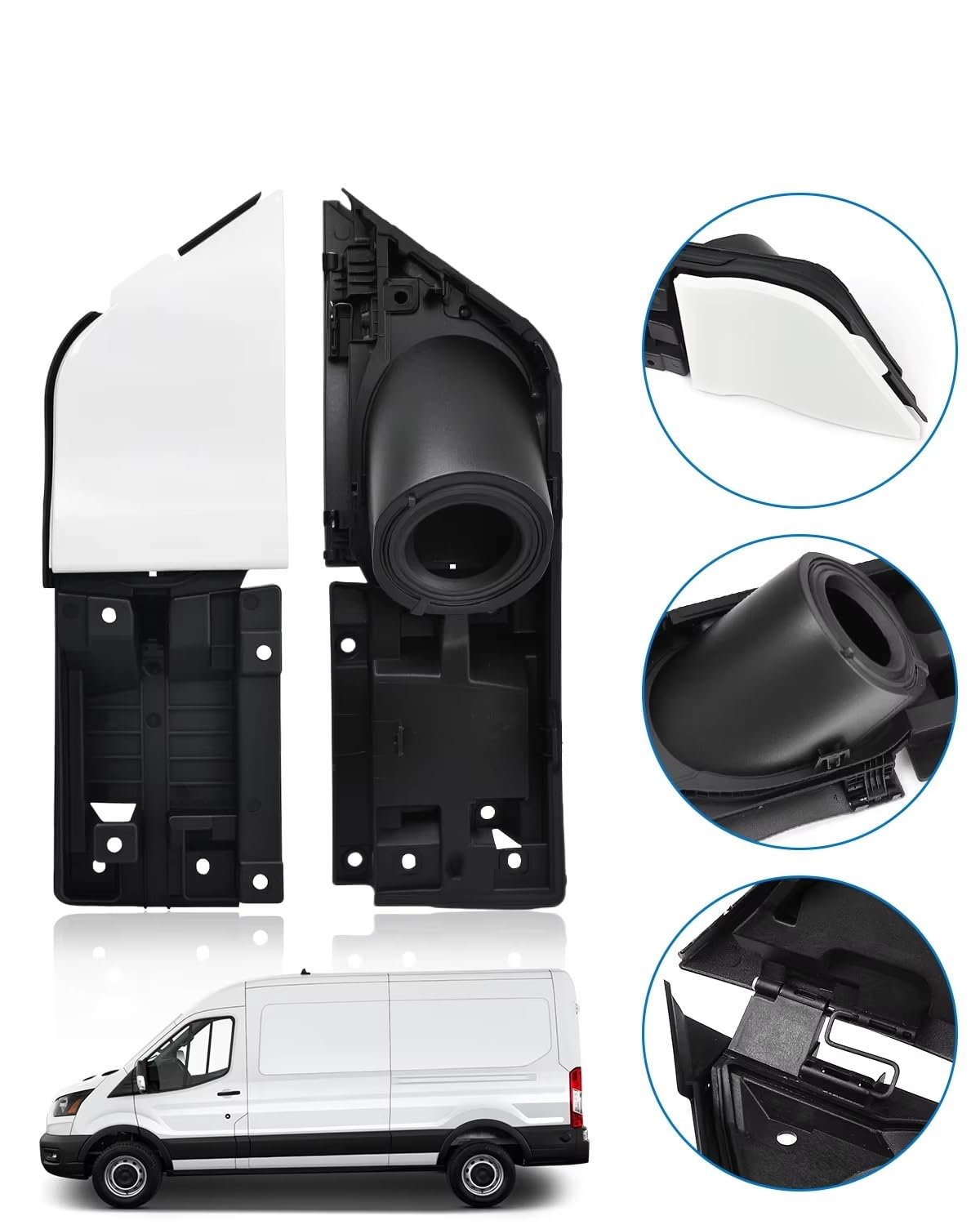 Tapón de aceite del motor CK4Z5427936A CK4Z61405A26B Cubierta De La Carcasa Tanque Llenado Combustible Gasolina Y Tapa Solapa Para Ford Para Transit 150 250 350 350HD 2015-2023(Matte Black)